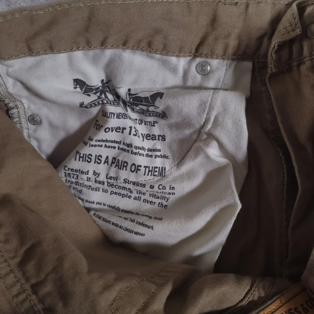 Levi's 505 Jean Mens 36x29 (Fits 34x29) Tan Straight Leg Cotton Denim‎ Pants